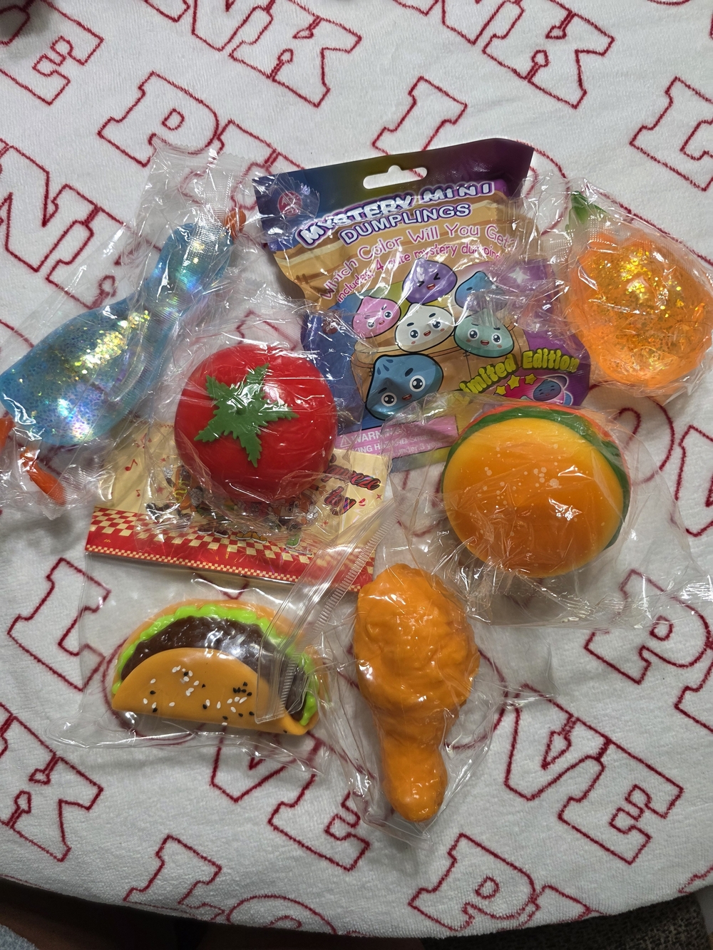 Bundle Of Viral Squishy Set - Orange, Red, Blue